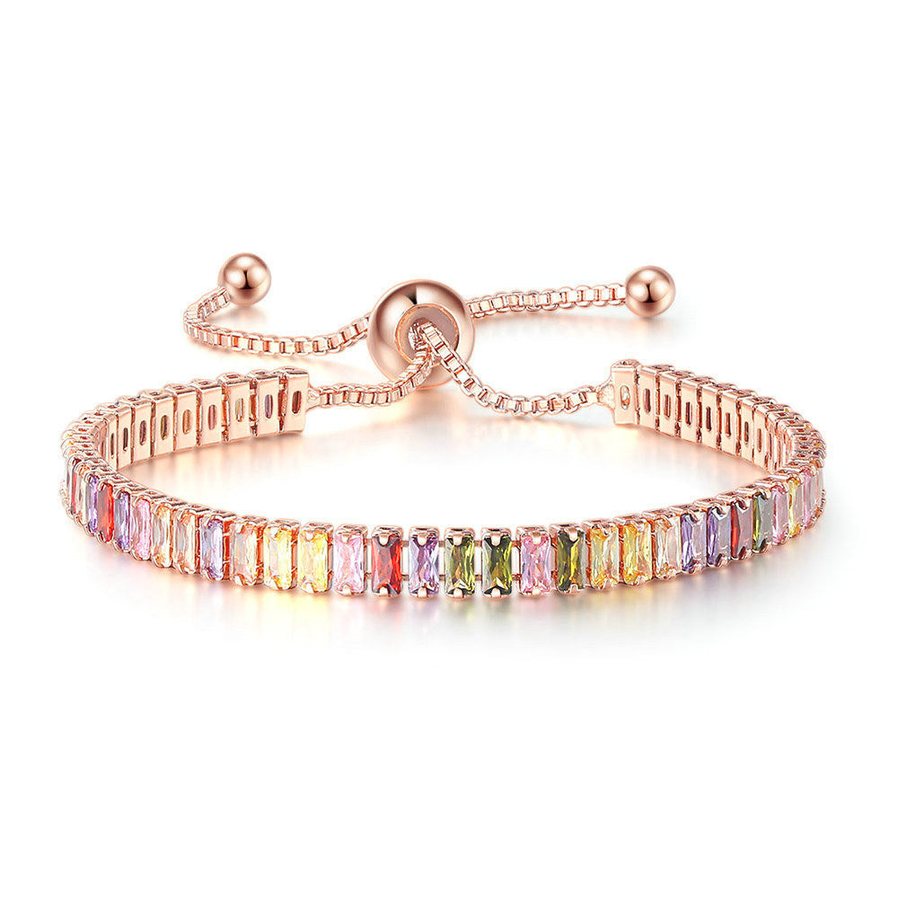 Colored Zircon Bracelet Women's Full Diamond Crystal Jewelry