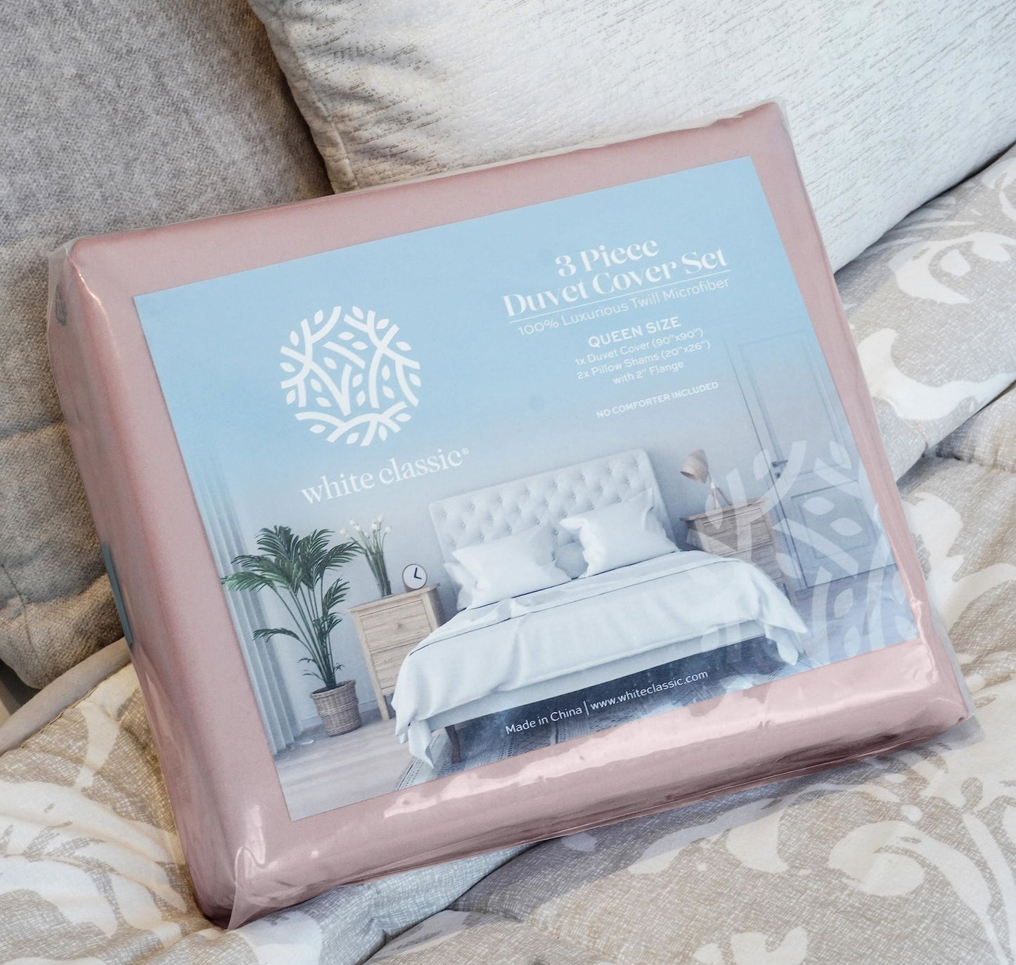 Pink Duvet Cover Queen Size Microfiber Duvet Cover with Zipper Duvet Cover Set of 1 Down Comforter Cover with 2 Pillow Shams Luxury Comforter Cover Queen Size | Comforter Not Included