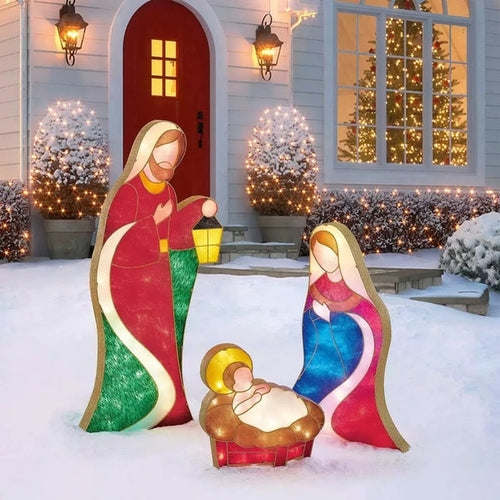 Tinsel Nativity Scene Home Decor Christmas Decoration Wedding