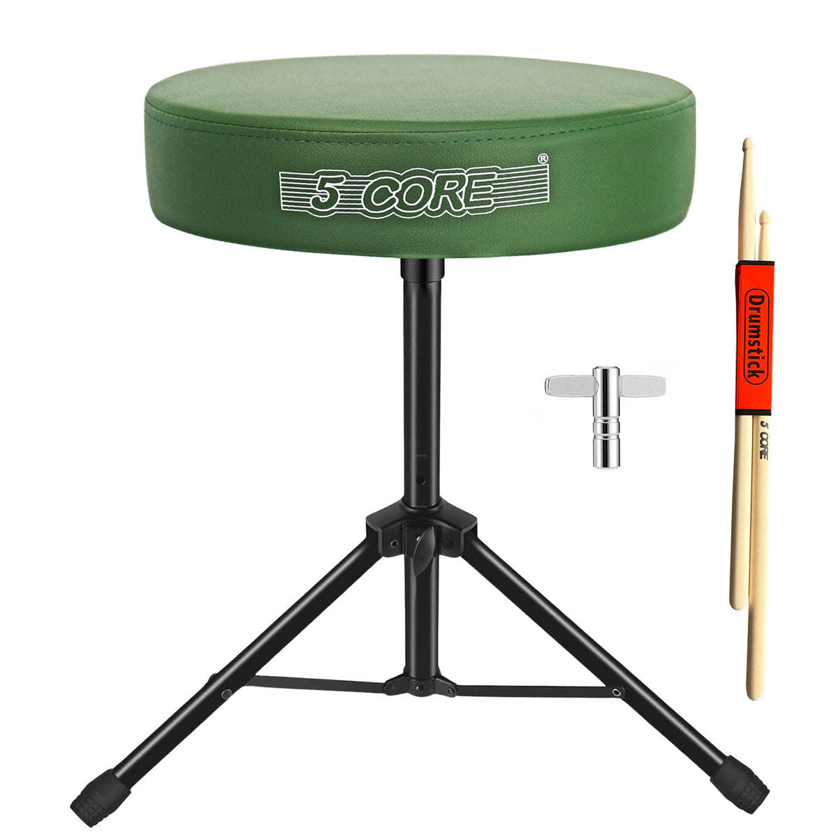 5Core Drum Throne Padded Guitar Stool Height Adjustable Drummer Seat Music Chair for Adults And Kids - DS 01