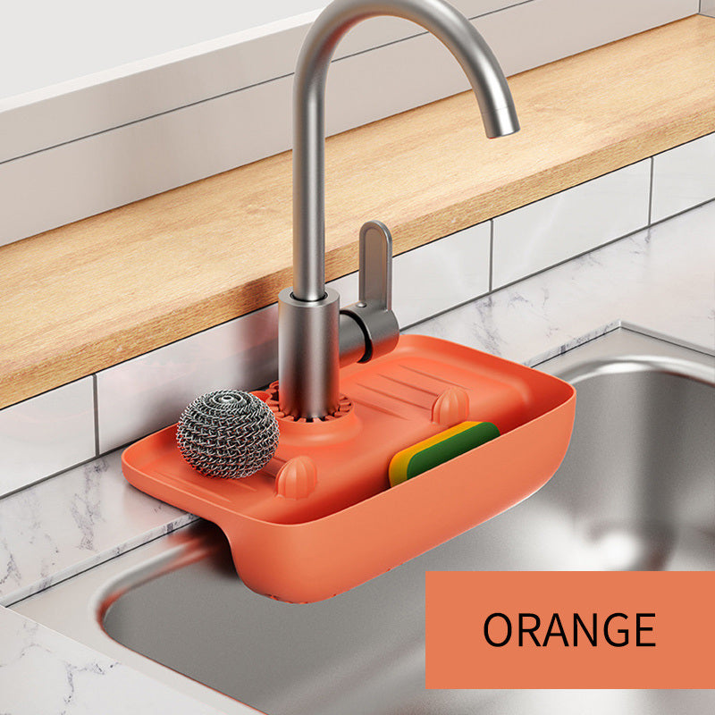1pc Splash Guard For Sink Faucet; 10.63\"x5.51\"; Faucet Drain Rack; Super Absorbent Fast Drying Mat Sink Gadgets; Drip Catcher For Kitchen; Drain Storage Rack For Kitchen Rag And Sponge Brush