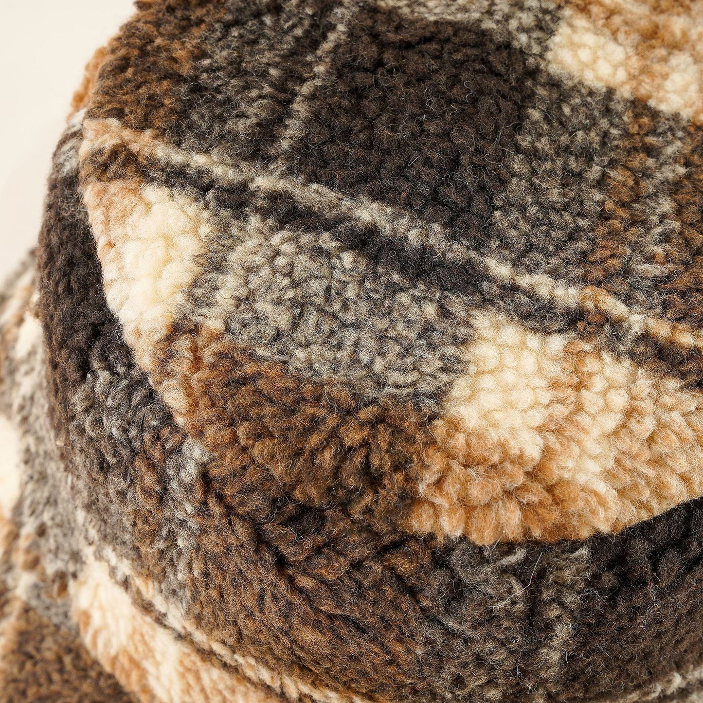 Lamb velvet fisherman hat plaid autumn and winter adult basin hat travel warm plush hat female trendy new