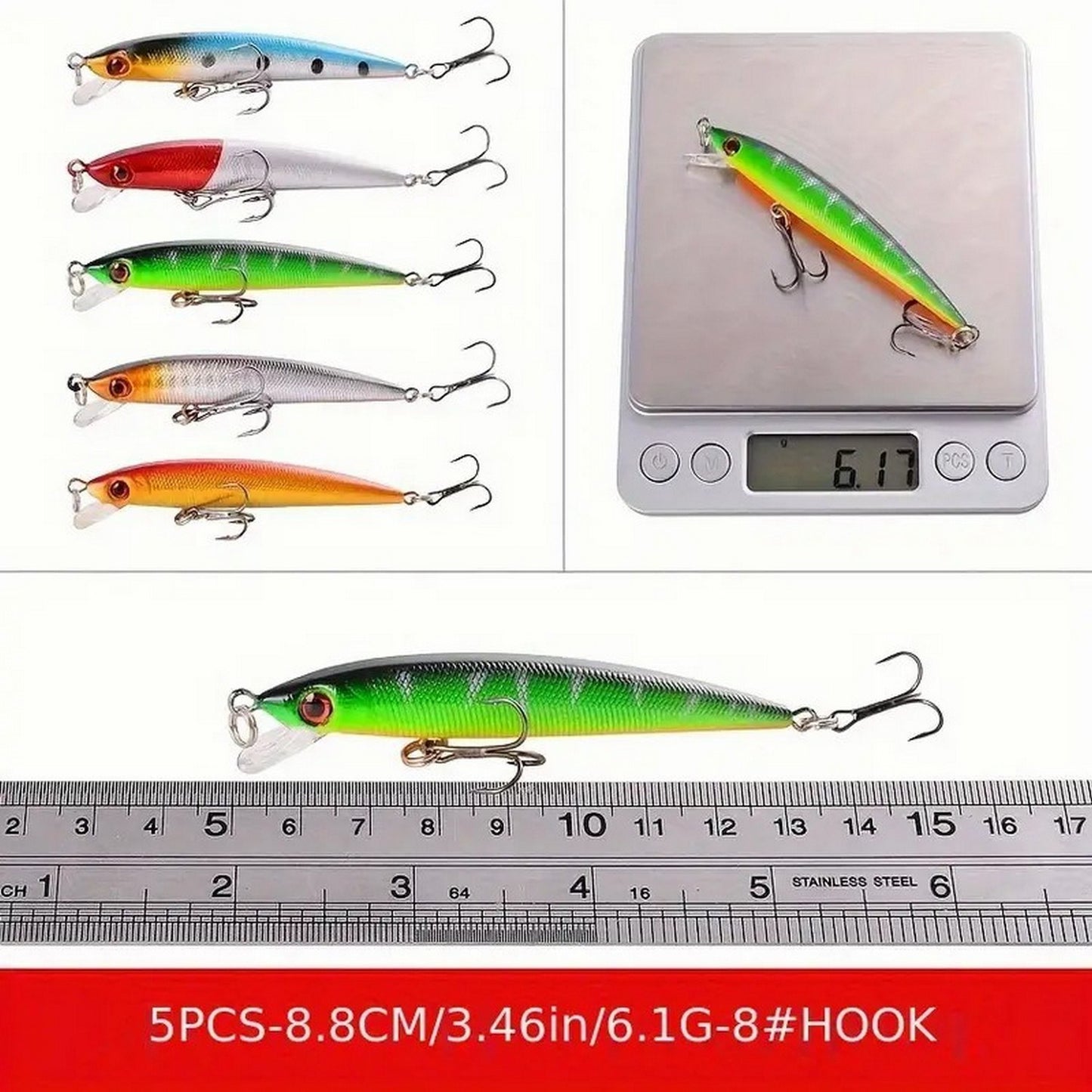 56pcs Premium Minnow Fishing Lures Kit - Hard Bait Plastic Tackle Crank Baits for Freshwater and Saltwater Fishing - Lifelike Design for Increased Catch Rates Ban on Amazon sales