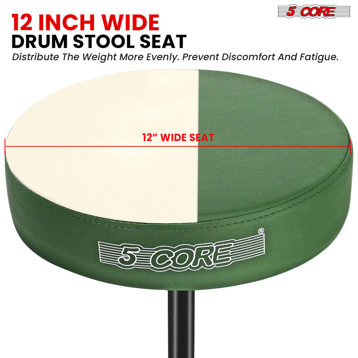 5Core Drum Throne Padded Guitar Stool Height Adjustable Drummer Seat Music Chair for Adults And Kids - DS 01