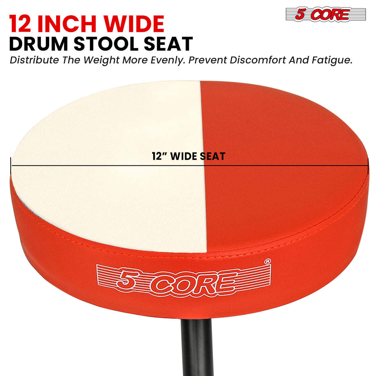 5Core Drum Throne Padded Guitar Stool Height Adjustable Drummer Seat Music Chair for Adults And Kids - DS 01