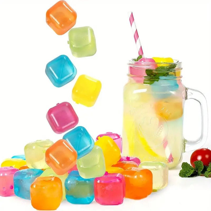 24pcs Reusable Ice Cube; Plastic Ice Cubes; Quick-Freeze Easy-to-Clean Refreezable Fake Ice Cubes For Making Cold Appealing Drinks; Lunch Bags; Coolers