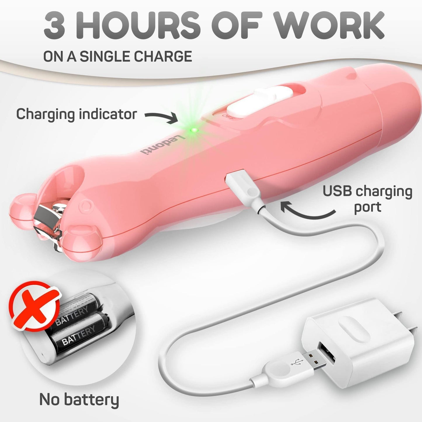 Pink Rechargeable Baby Nail Clippers Baby Nail Trimmer Electric w Led Light for Newborn Infant Toddler Kids Baby Manicure Fingernail Care Set w Scissors Baby Essentials Must Haves Grinder Cutter