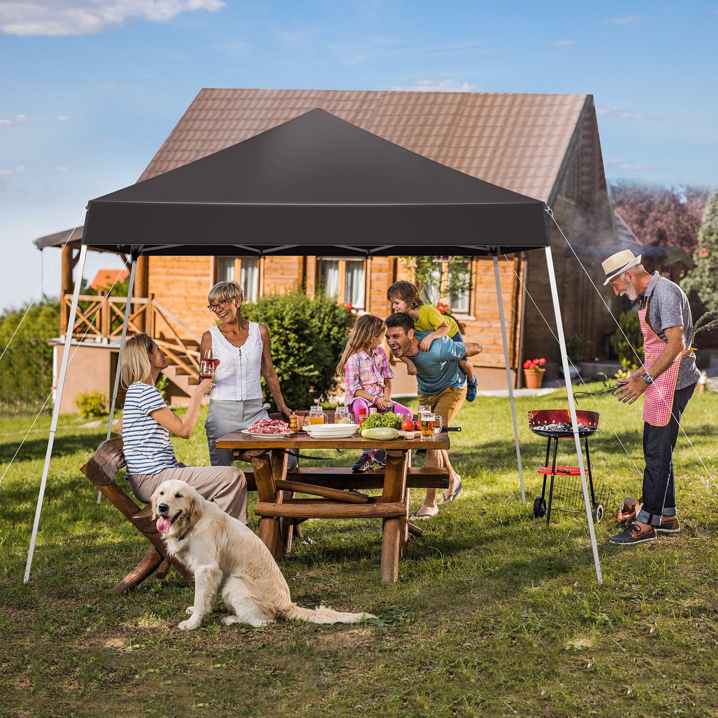 8X8ft dark grey, beveled, non-woven, Folding Shed, Oxford cloth, spray iron pipe, portable