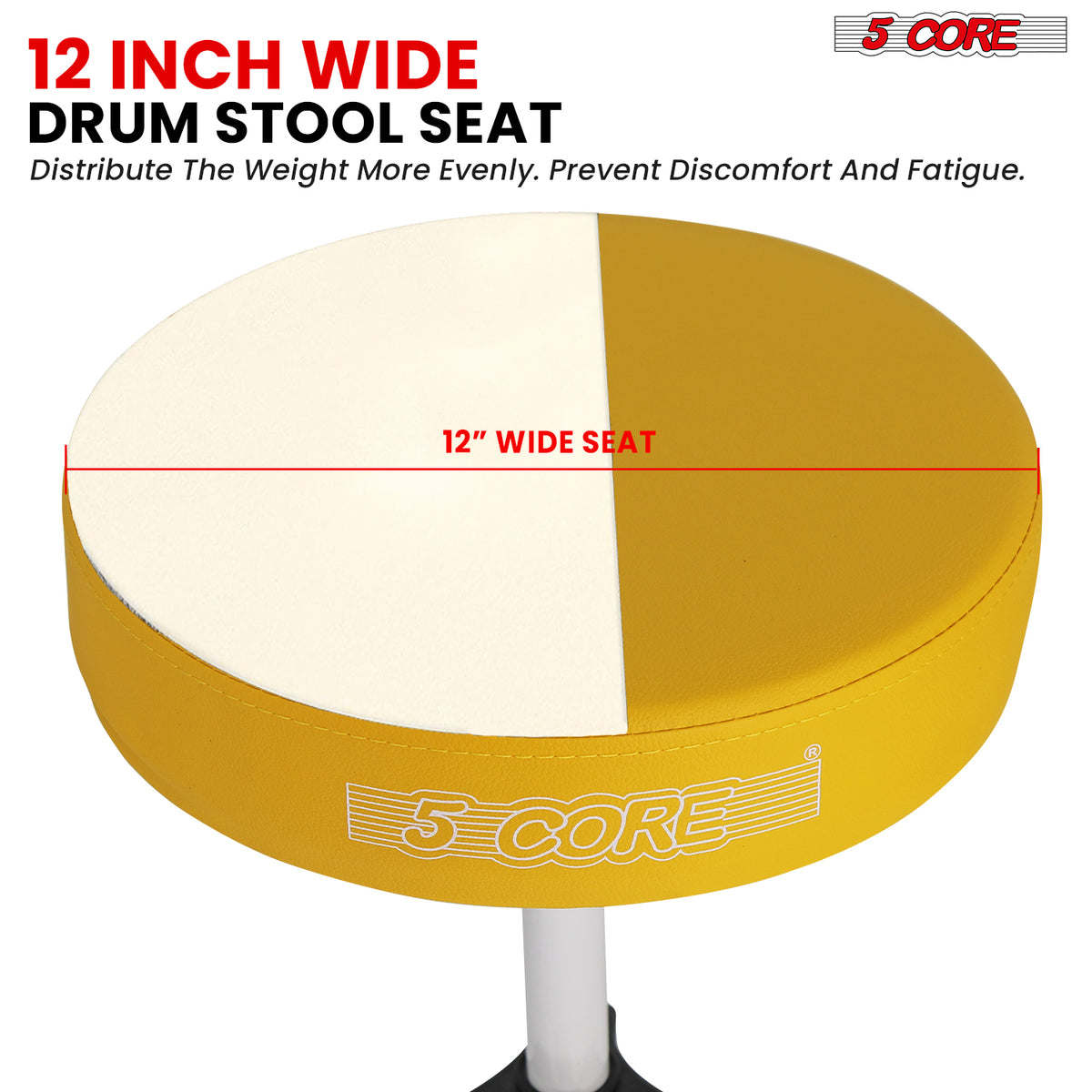 5Core Drum Throne Padded Guitar Stool Height Adjustable Drummer Seat Music Chair for Adults And Kids - DS 01