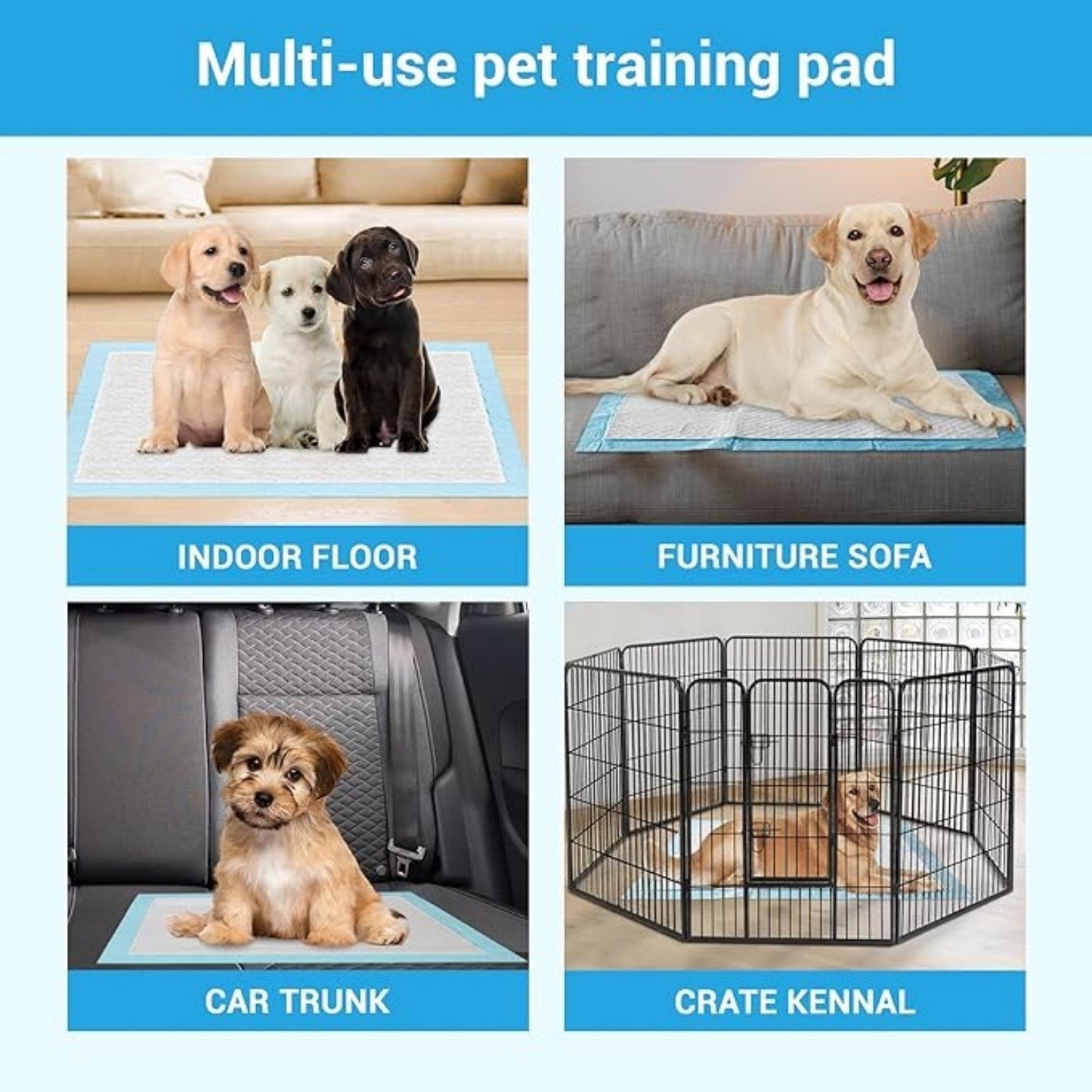 Dog mat, puppy mat, 24 inches x 18 inches, for pet training, thickened Pee mat for dogs, super absorbent dog Pee mat (50 pieces)