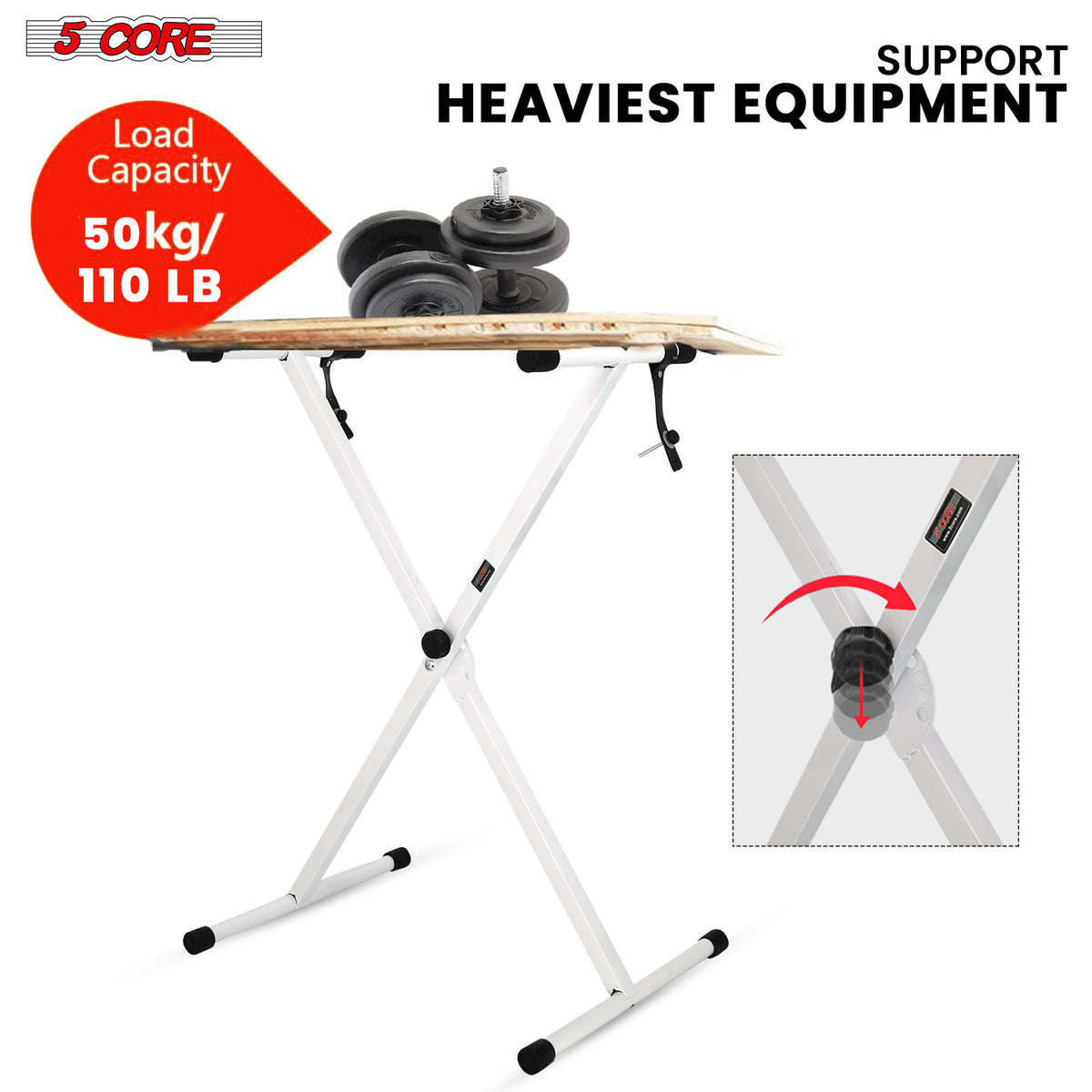 5 Core Keyboard Stand Adjustable Digital Electric Piano Synthesizer Music Stands For 61 76 88 Keys - KS 1X