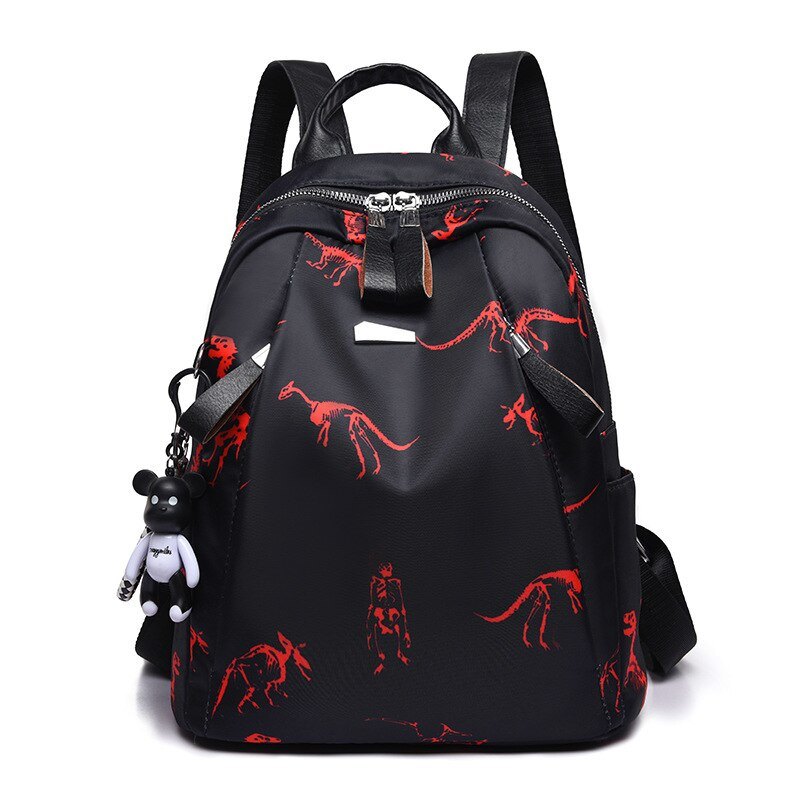 Anti-thief Feather Print Women Backpack Waterproof Travel Casual Schoolbag