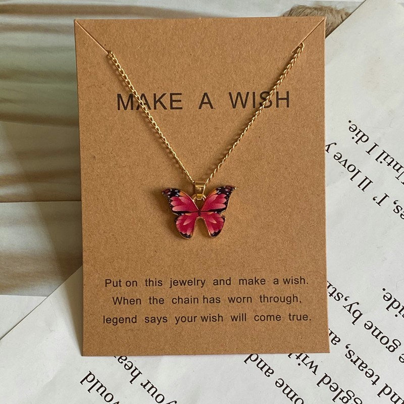 Fashion Women Necklace Korea Style New Butterfly Pendant Necklace Gift For Girl Cute Lovely Neck Jewelry Wholesale Dropshipping