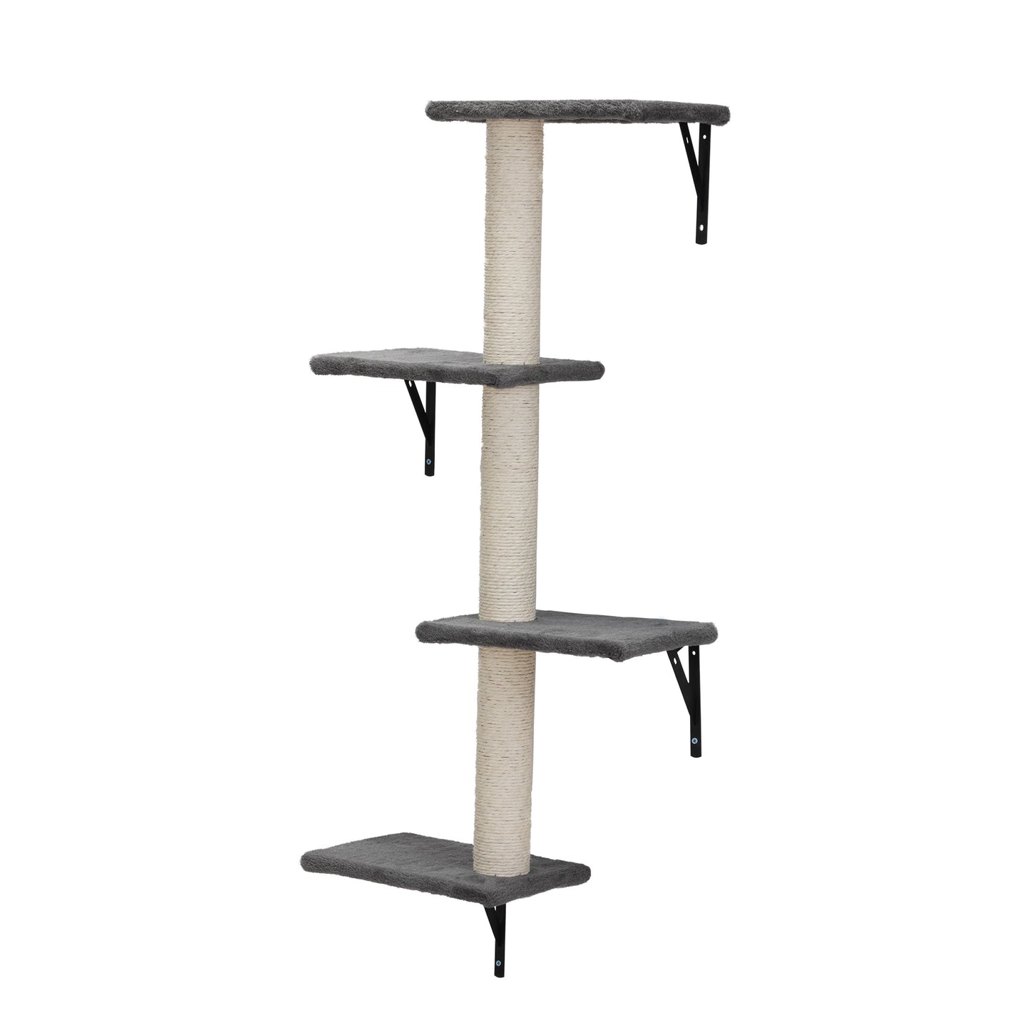 5 Pcs Wall Mounted Cat Climber Set; Floating Cat Shelves and Perches; Cat Activity Tree with Scratching Posts; Modern Cat Furniture