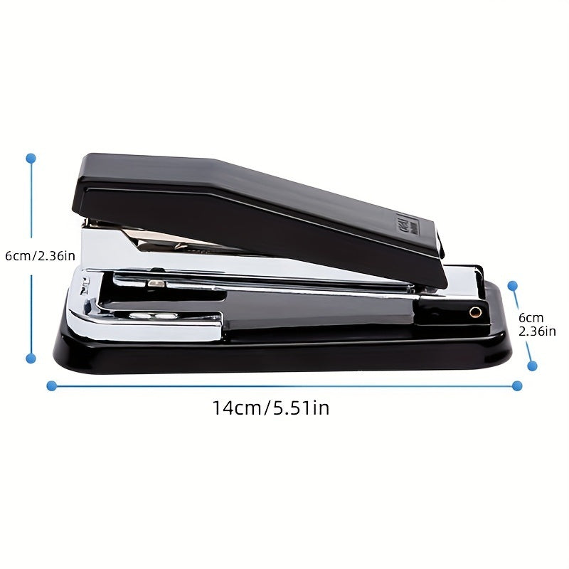 1 Piece 360° Rotatable Stapler, Black Non-slip Desktop Stapler, Can Bind 50 Staples, Bind 25 Sheets Of Paper, For Office, School Booklet Or Book Binding, Paper Binding
