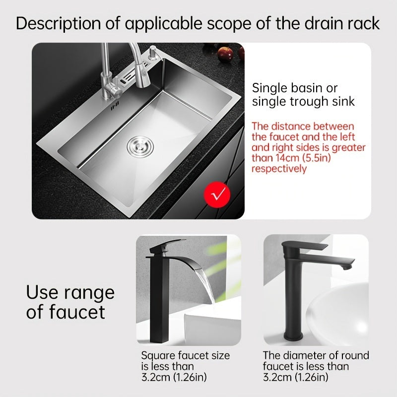 1pc Splash Guard For Sink Faucet; 10.63\"x5.51\"; Faucet Drain Rack; Super Absorbent Fast Drying Mat Sink Gadgets; Drip Catcher For Kitchen; Drain Storage Rack For Kitchen Rag And Sponge Brush