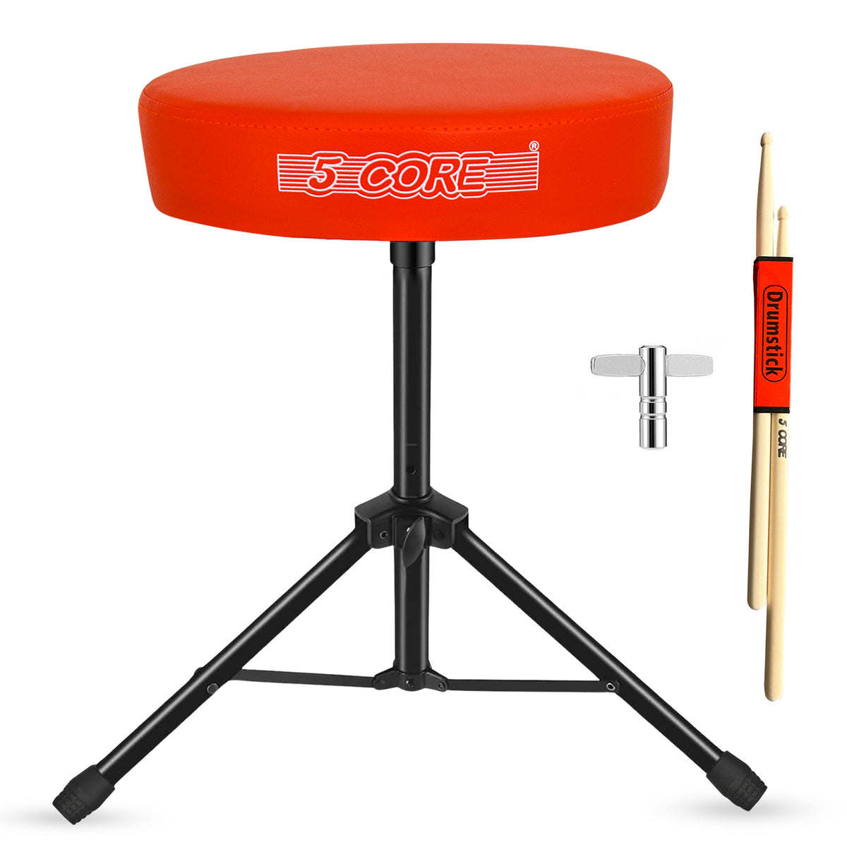 5Core Drum Throne Padded Guitar Stool Height Adjustable Drummer Seat Music Chair for Adults And Kids - DS 01