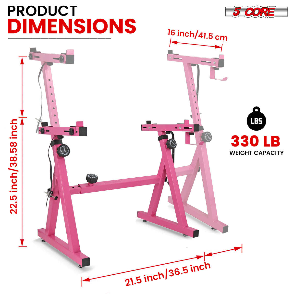 5 Core Keyboard Stand Z Style Height Width Adjustable Portable Heavy Duty Electric Piano Stands - PINK - KS Z1 BPNK HD
