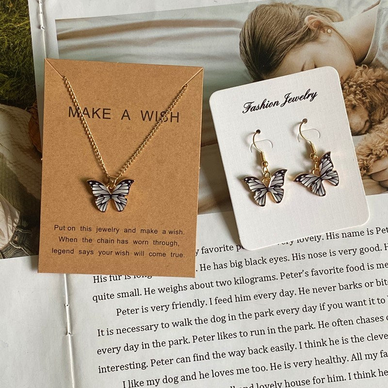 Fashion Women Necklace Korea Style New Butterfly Pendant Necklace Gift For Girl Cute Lovely Neck Jewelry Wholesale Dropshipping