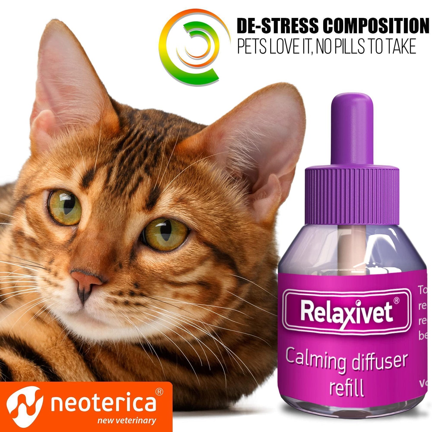 Calming Cat Diffuser Refill 6 Pcs Anti Anxiety Pet Products Feline Calm Pheromones Cats Comfort Stress Relief Help with Pee New Zone Aggression Fighting with Dogs Behavior Control