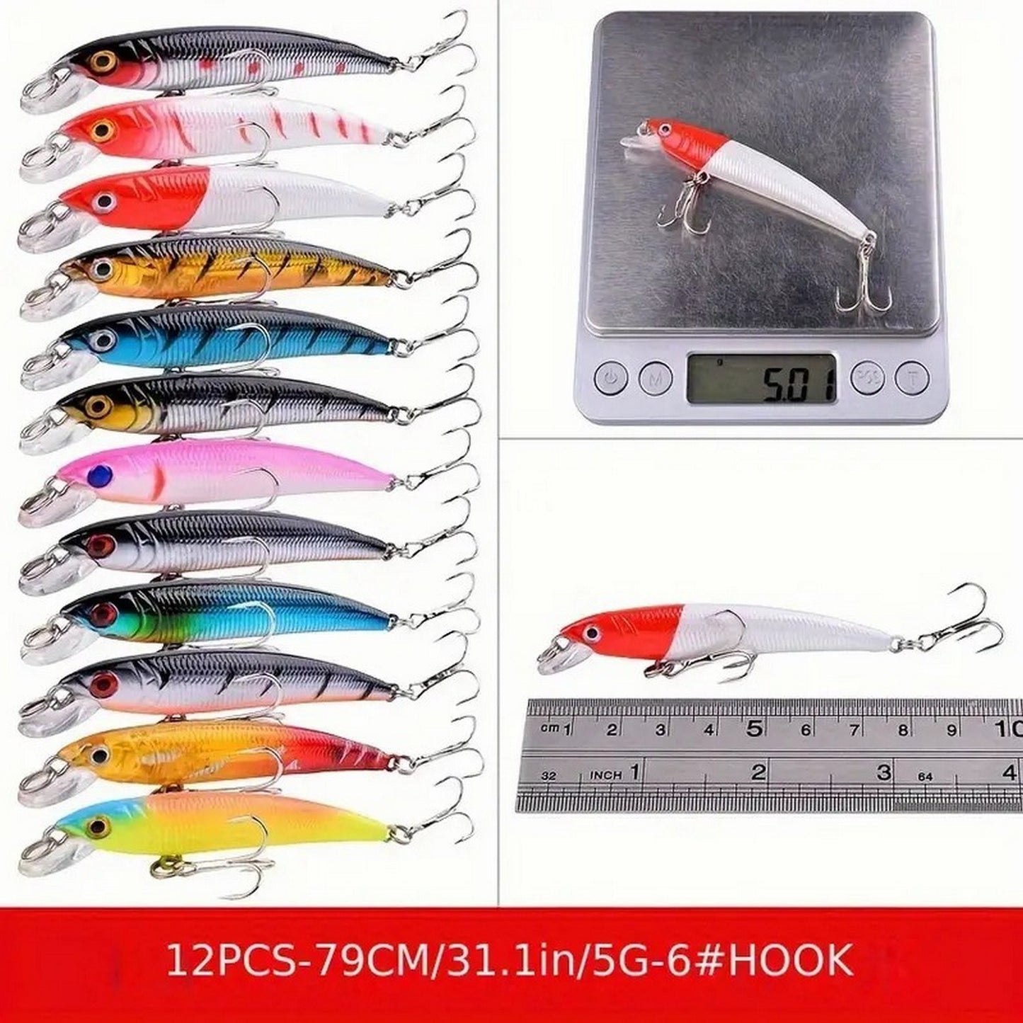 56pcs Premium Minnow Fishing Lures Kit - Hard Bait Plastic Tackle Crank Baits for Freshwater and Saltwater Fishing - Lifelike Design for Increased Catch Rates Ban on Amazon sales
