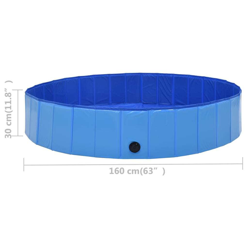 Foldable Dog Swimming Pool Blue 63"x11.8" PVC