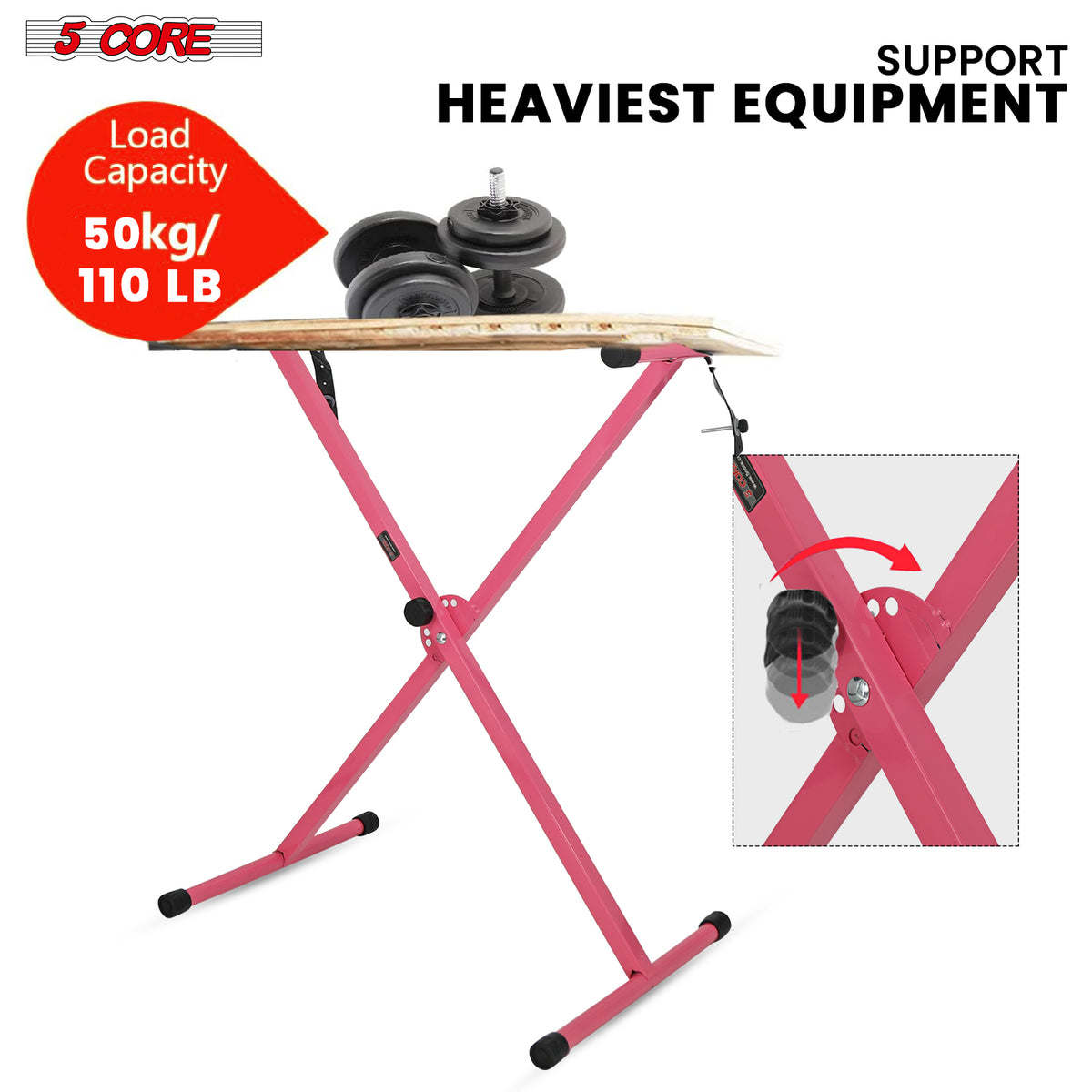 5 Core Keyboard Stand Adjustable Digital Electric Piano Synthesizer Music Stands For 61 76 88 Keys - KS 1X